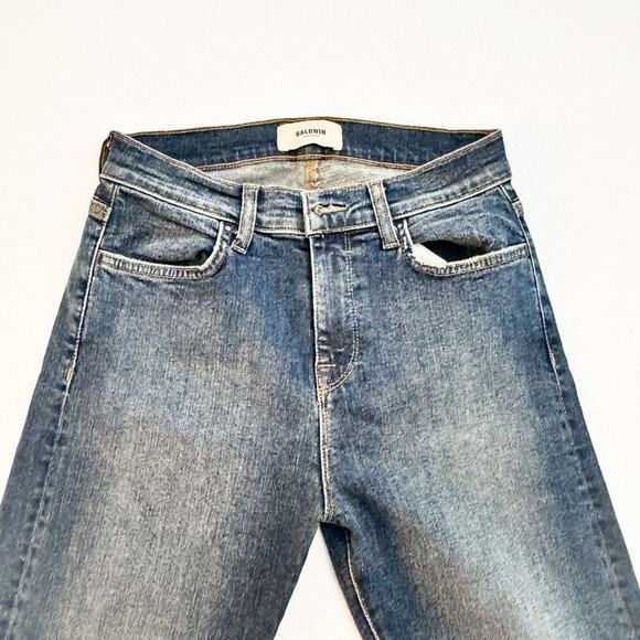 Baldwin Karlie High Rise Cropped Skinny Dark Wash Denim Jeans Size 27 - Picture 3 of 10